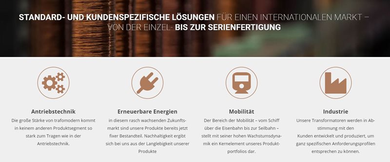 Leistungen von Trafomodern